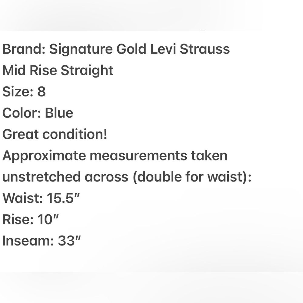 Signature Gold Levi Strauss Size 8 Jeans - Picture 4 of 4